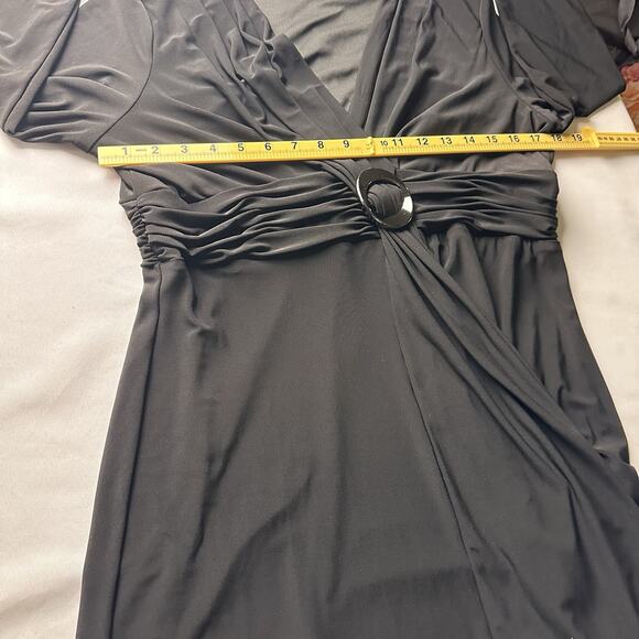 Jones of New York Dress Black Women 14 knee length ruched - Picture 12 of 14